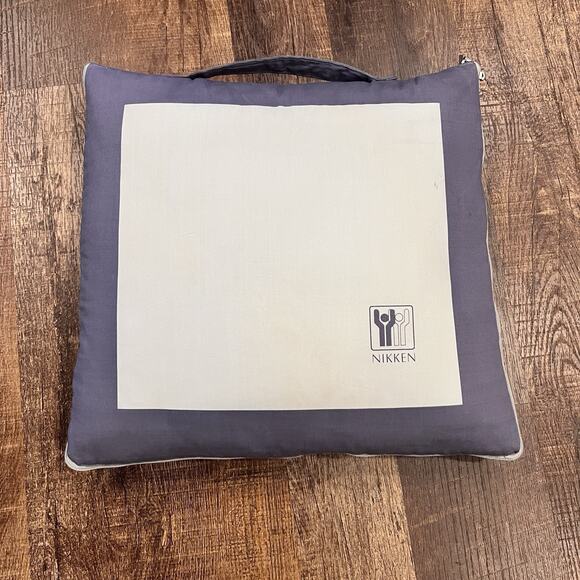 NIKKEN Travel Comforter Blanket Pad Pillow Portable Zip With Handle 57" X 49" - Picture 1 of 7